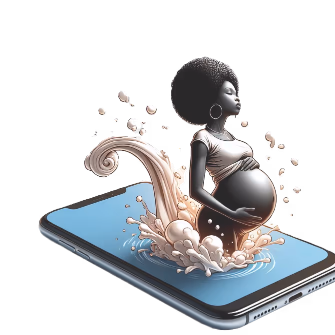 Pregnant woman holding her belly